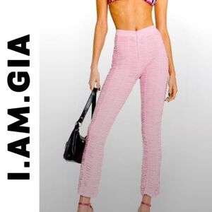 I.AM.GIA Pink Ophelia Pink  Ruched Mesh Zip Up Pants